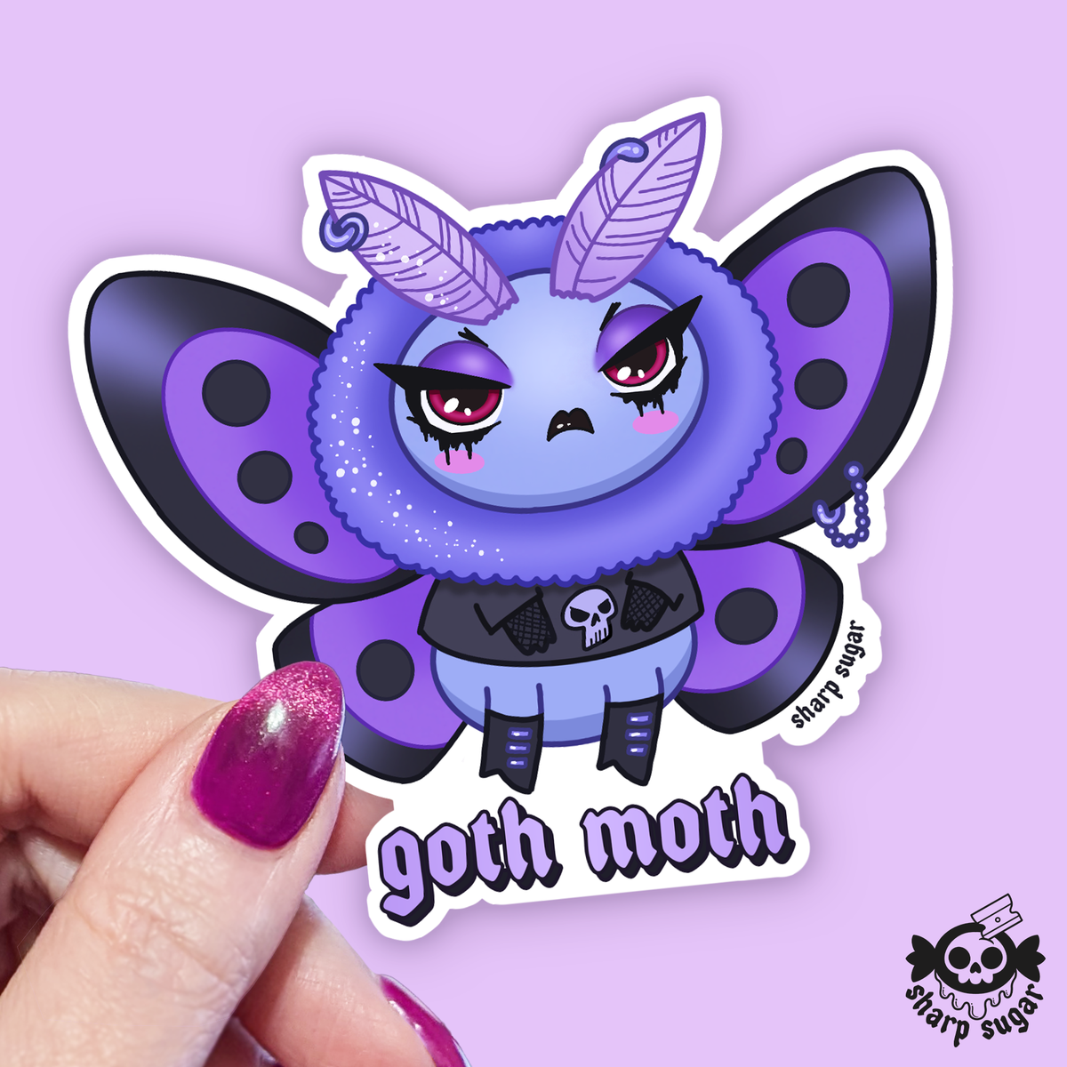 Goth Moth Sticker