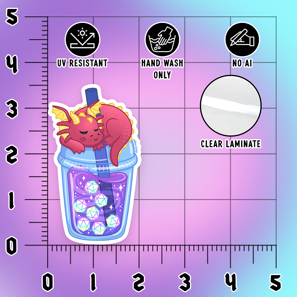 DnD Dragon Boba Tea Sticker