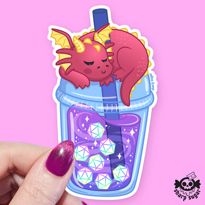 DnD Dragon Boba Tea Sticker