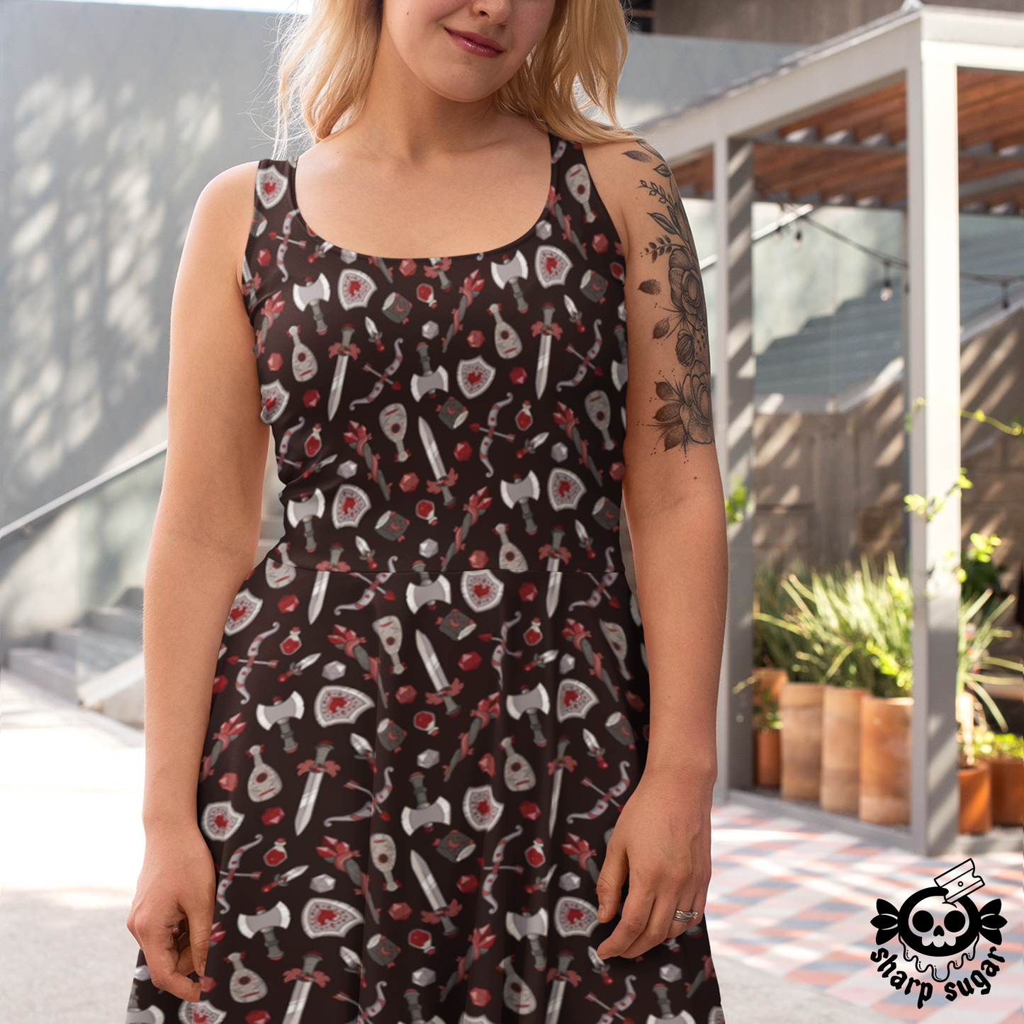 Choose Your Weapon - Sanguine Citadel Skater Dress