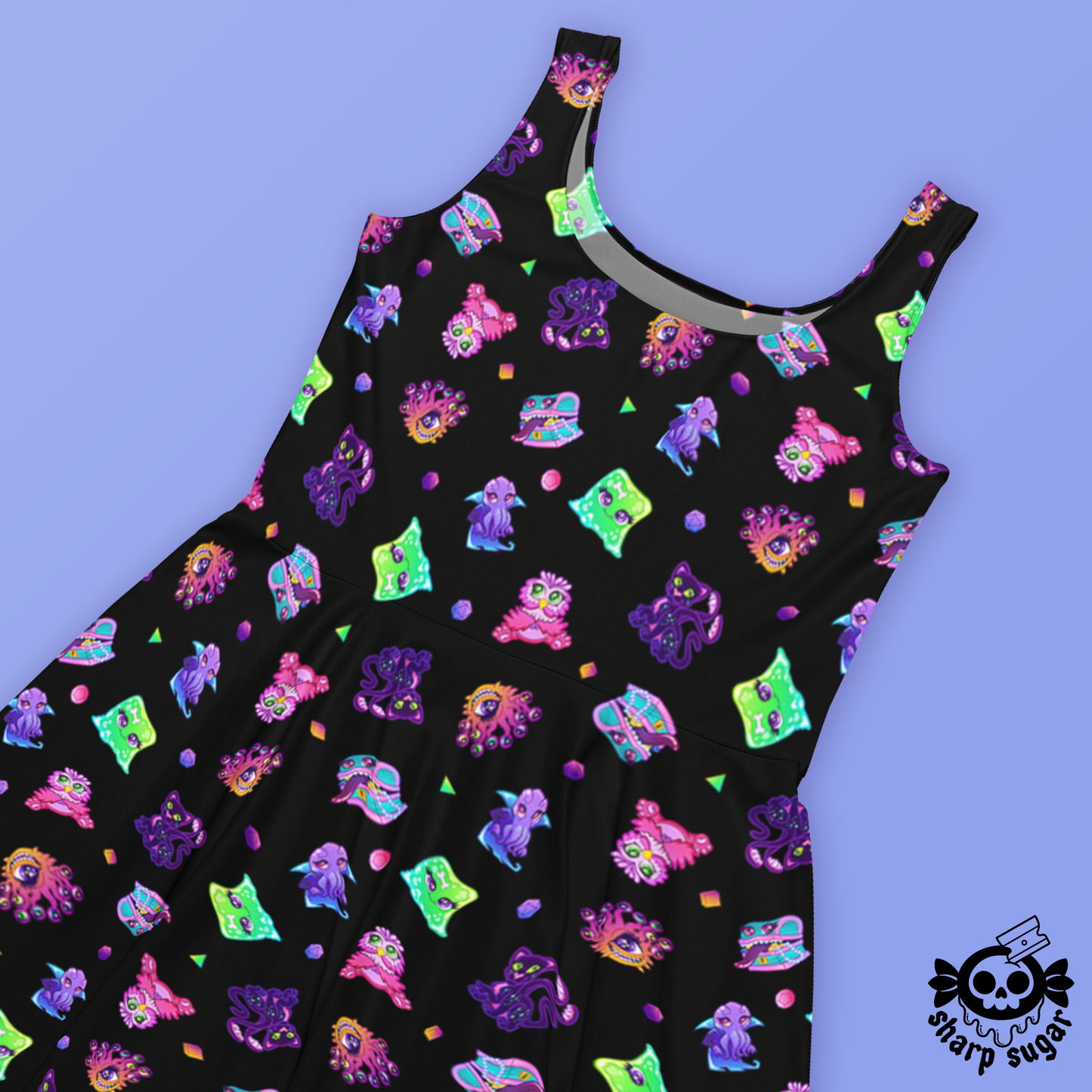 Adorable D&D Monsters Skater Dress