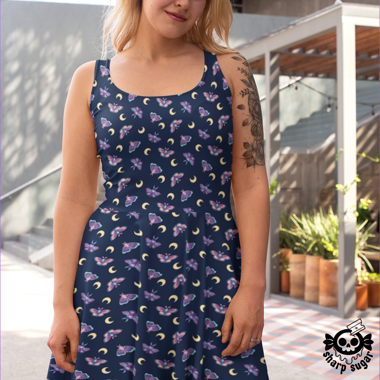 Moths and Moons Skater Dress