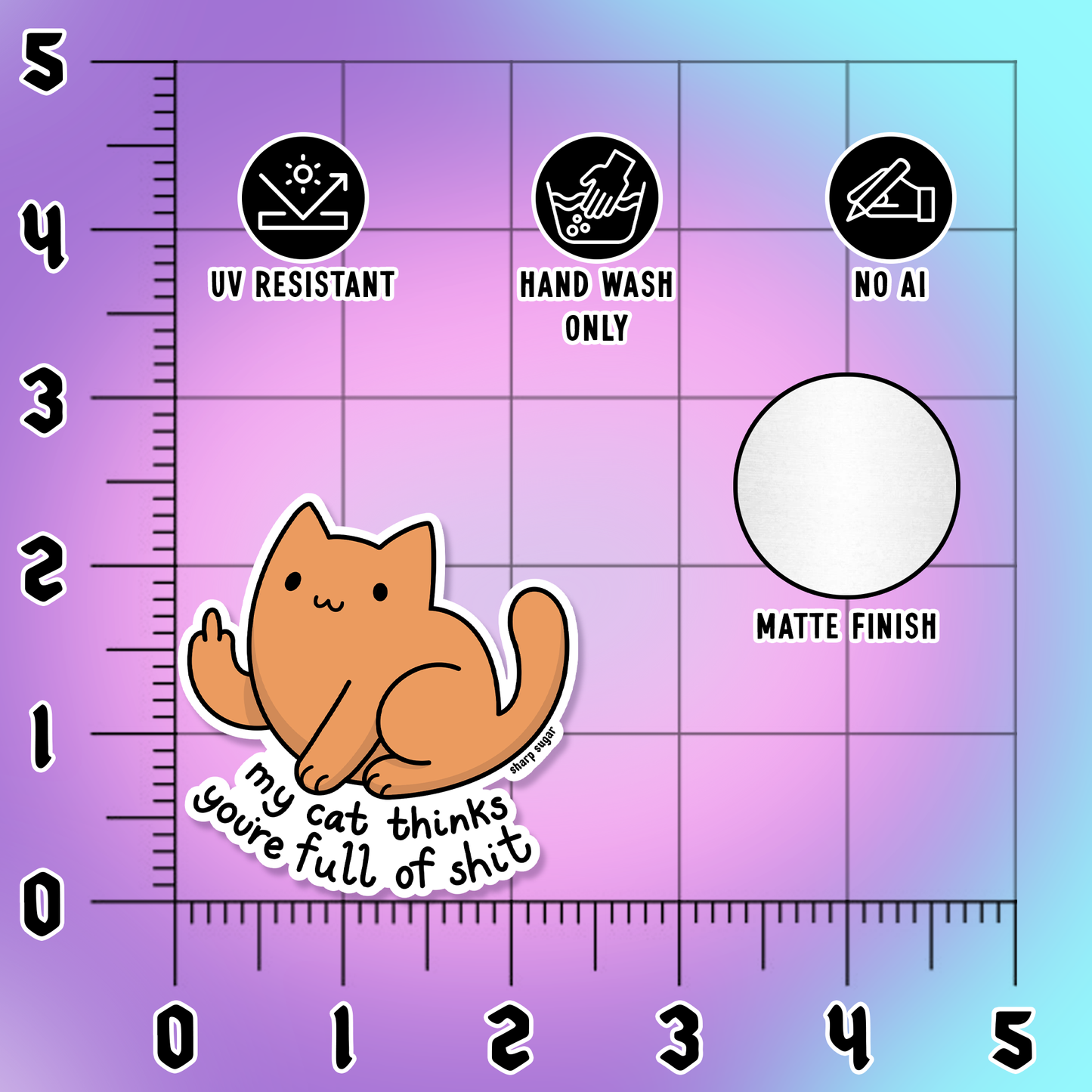 My Cat Thinks You're Full Of Shit Sticker